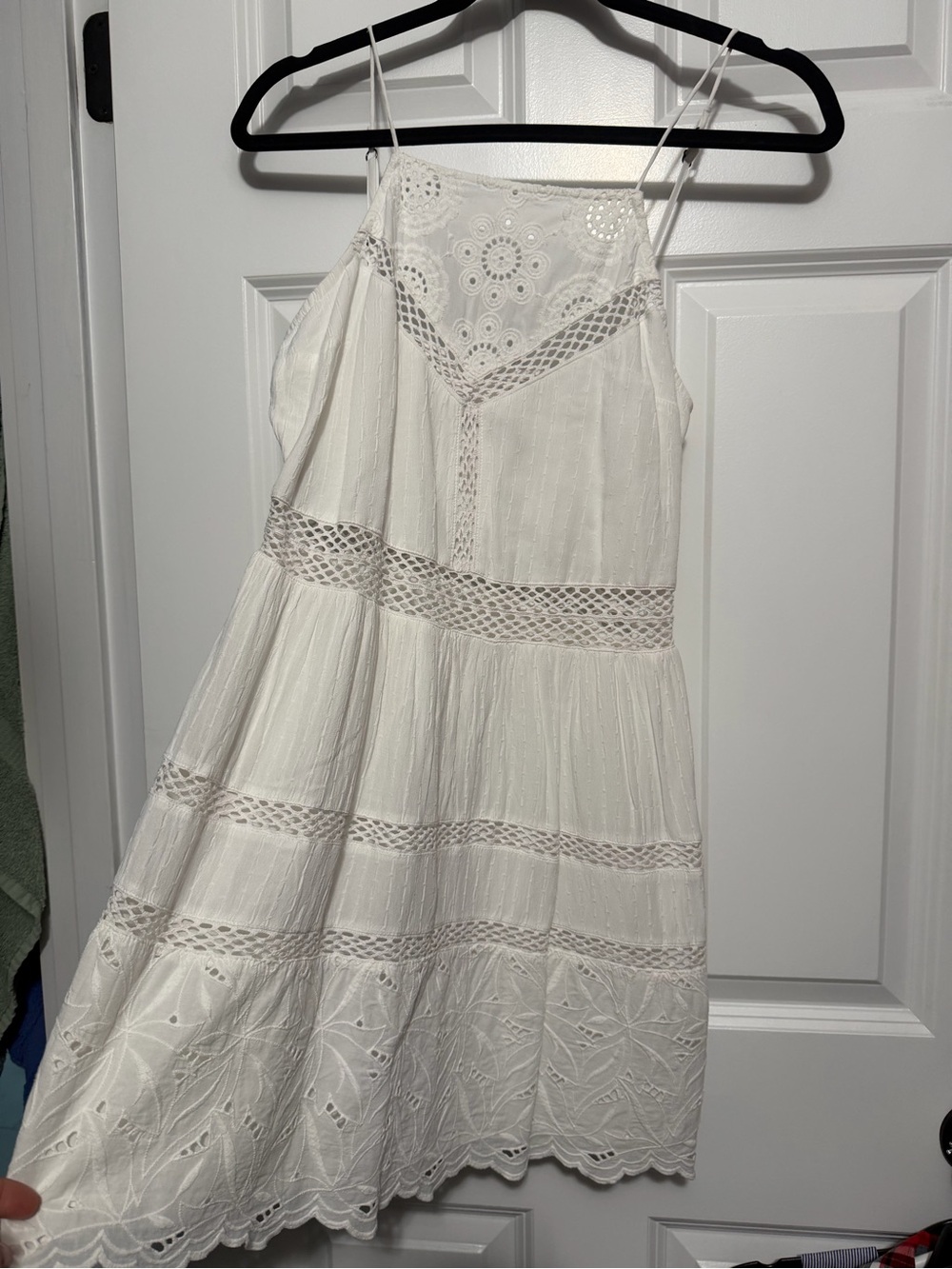 Abercrombie & Fitch White Eyelet Lace Mini Dress